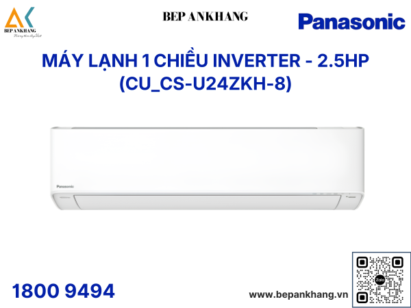 Máy lạnh 1 chiều Inverter - 2.5HP (CU_CS-U24ZKH-8) - Xuất xứ: Malaysia
